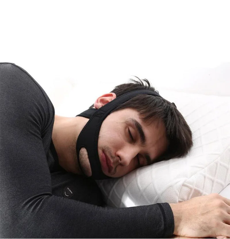 Neoprenowy pasek pod brodę zapobiegający chrapaniu - regulowane paskiem do spania