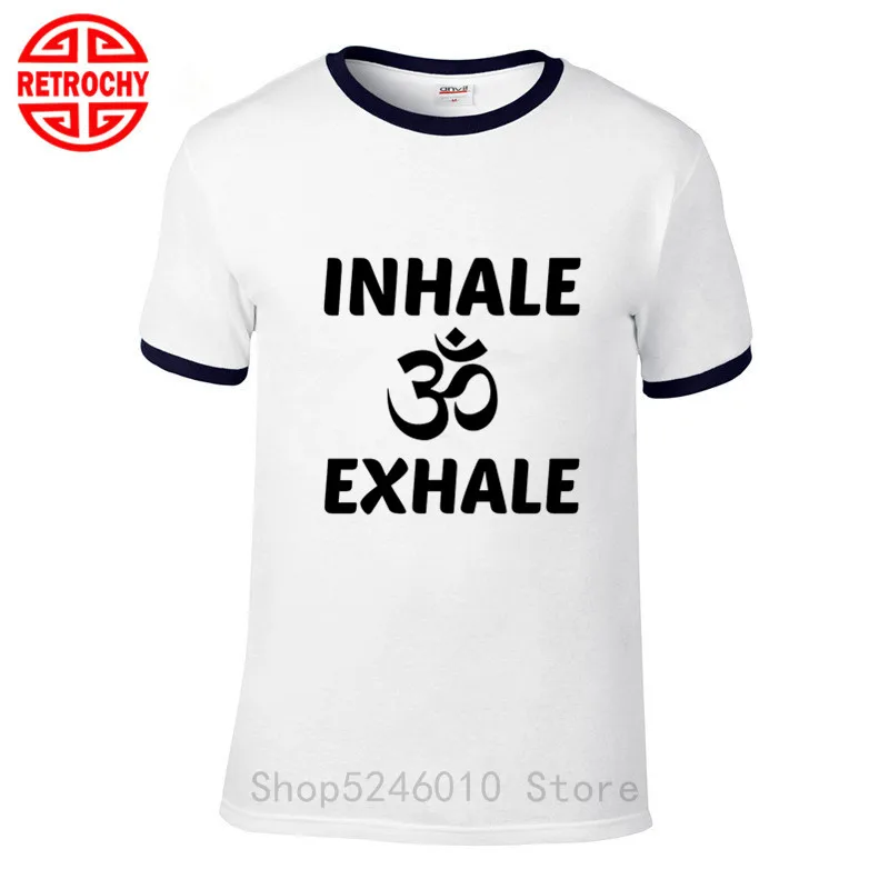 Футболки с логотипом йоги на вдохе выдохе индийский Будда Мужская футболка