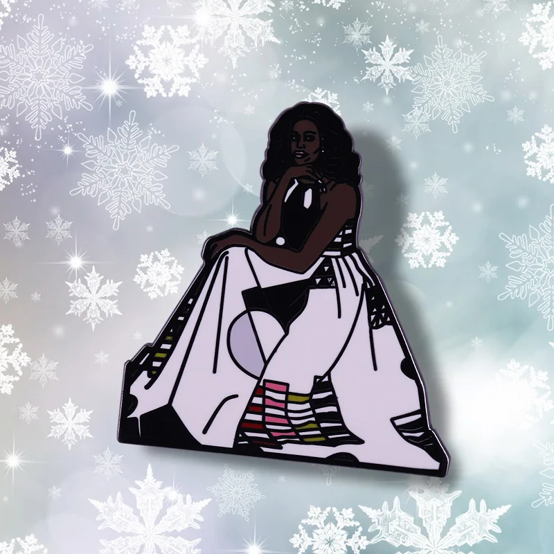 Значок на булавке Мишель Обама по официальному портрету Эми шеральд который