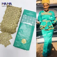 55 yards latest african lace high quality bazin riche original with shine gold powder lace ribbons for craftes diy for wedding