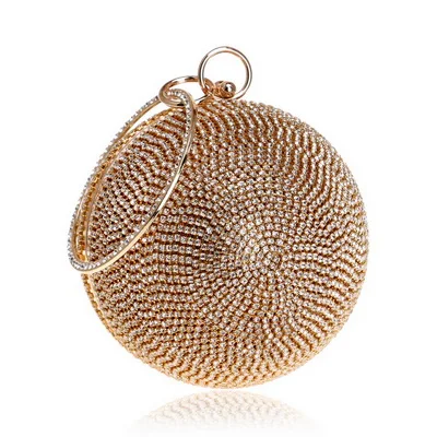 YM8105gold SEKUSA мяч; со стразами; с бахромой Для женщин вечерние металлический расшитая кристаллами сумочка-клатч вечерняя Свадебная вечерняя свадебная сумочка через плечо сумки из натуральной кожи на ремешке клатч - Цвет: YM8105gold