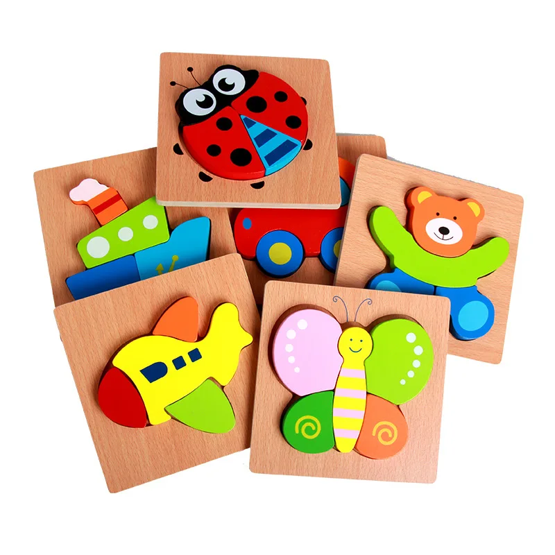 

Jigsaw Toys For Children 3D Wooden Puzzle Cartoon Animal Wood 3d Puzzles Intelligence Kids Early Educational Toys for children