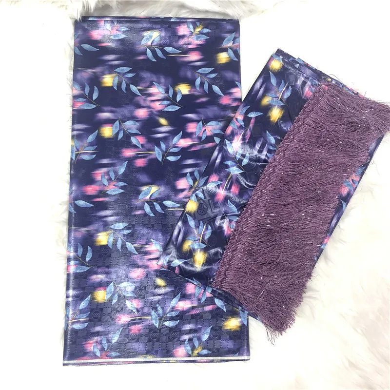 

African Bazin Riche Brode Fabric 2021Damask Shadda Guinea Brocade Lace Material Fabric with Tassel for Dress-BT 30