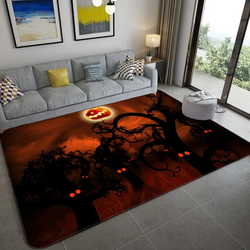 

New Modern Halloween Soft Carpets for Living Room Bedroom Area Rug Nordic Style Geometric Print Large Size Carpet Home Floor Mat