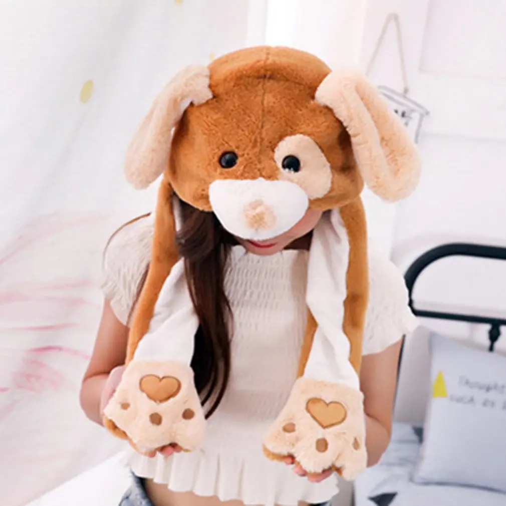 

Toy Hat Pinch Long Ears Moving Hat Plush Rabbit Ears Hat Funny Hat Airbag Cap