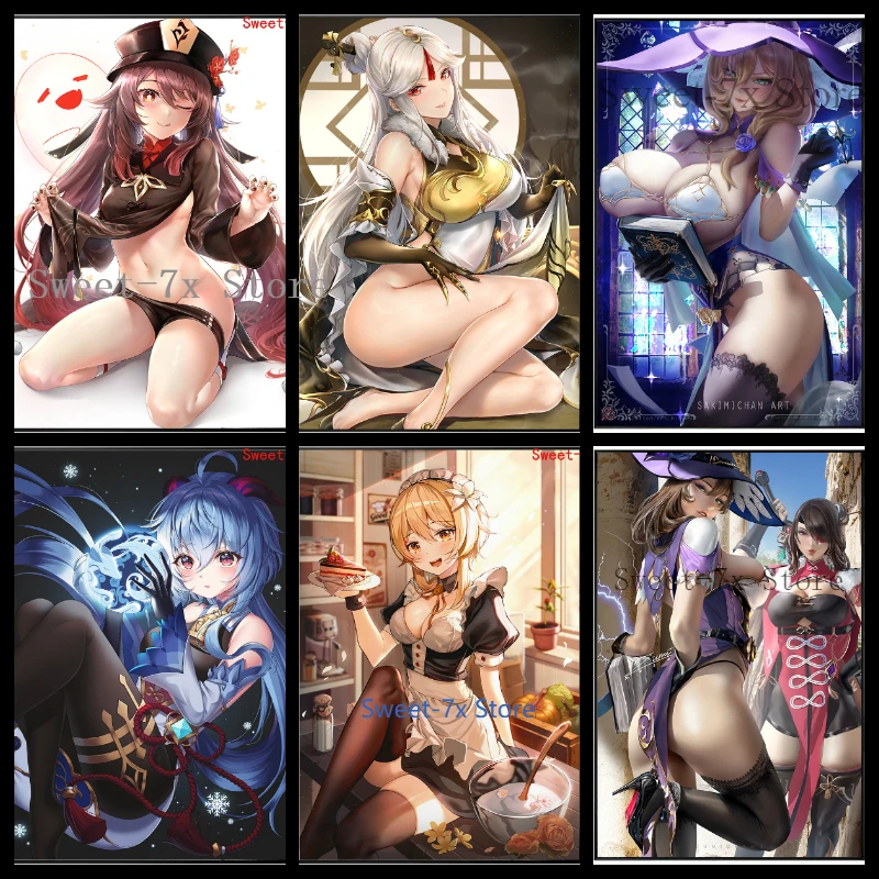 

Genshin Impact Cartoon Anime Canvas Painting Art Nordic Posters and Prints Wall Pictures for Living Room Decoration Frameless