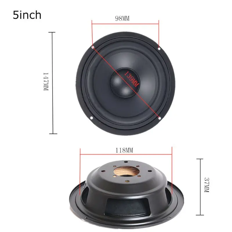 

2Pcs 4/5/6.5" Woofer Speaker Passive Radiator Booster Bass Vibrating Speaker New