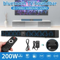 200w bluetooth tv soundbar with 10 speakers home theater system 3d surround sound bar remote control with subwoofer for tv