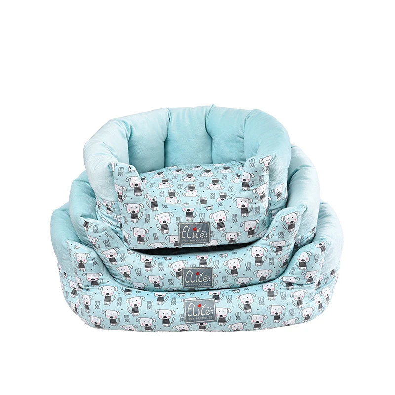 Мягкая длинная плюшевая кровать для кошки зеркальная круглая домашних питомцев