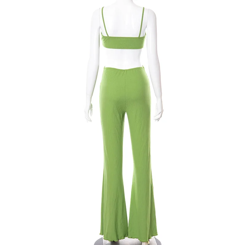 

400g 2021 Summer Women's Jumpsuit Sling Tube Top Backless Rompers High Waist Casual Jumpsuit Wide Leg Pants Woman Clothes