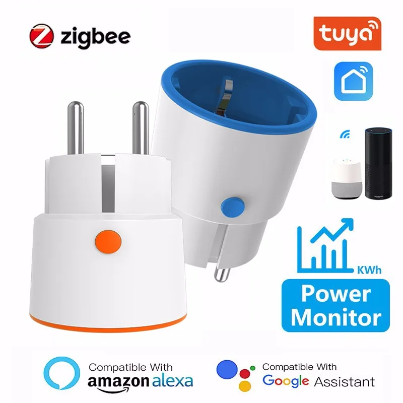 

Tuya Smart Zigbee 3.0 16A EU Power Smart Socket Plug Outlet Metering Smart Life Remote Smart Home Control For Alexa Google Home