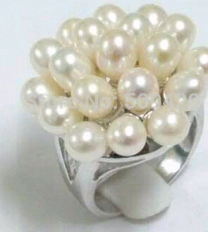 Бесплатная доставка&gt китайский натуральный белый жемчуг женское кольцо 7-9 |