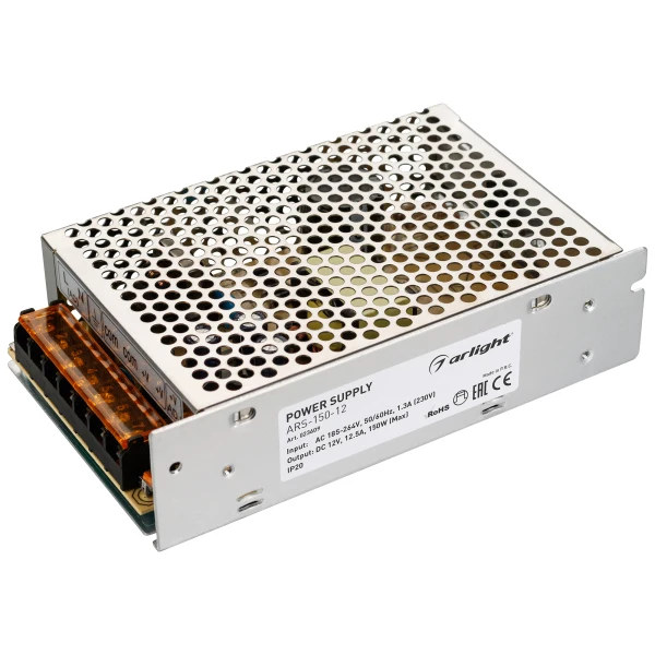 Блок питания ARS-150-12 (12V 12.5A 150W) ( IP20 Сетка 2 года) | Лампы и освещение