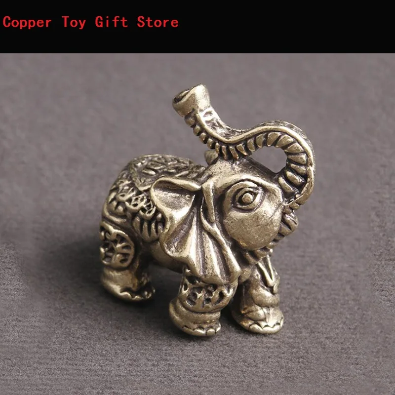 

Home Decor Copper Lucky Elephant Small Ornaments Brass Blessing Elephants Figurine Antique Bronze Animal Statue Craft Decor