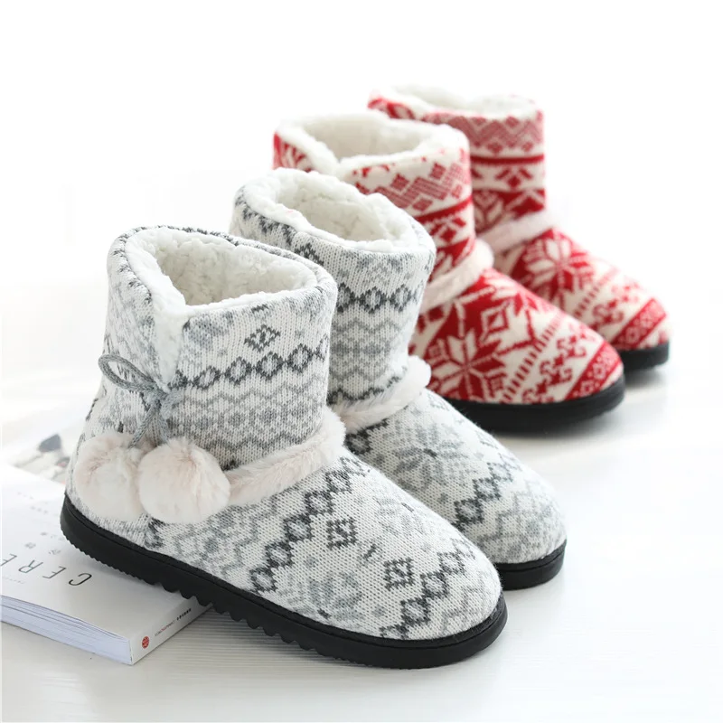 Non-slip Men Women Soft Shoes  Warm Plush Indoor Floor Slippers Cotton Home Shoes Winter Women Slippers Couples Lovers Wool