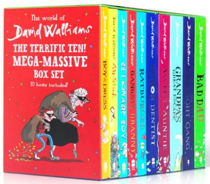 

9 книг The World of David Walliams: Mega-tastic Box Set, английские оригинальные книги, книга с юмористическими посвящениями