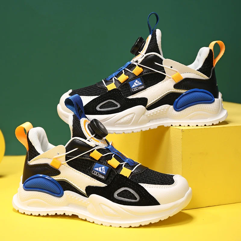

Spring Autumn Children's Mesh Splicing Sports Casual Shoes Boys Breathable Comfortable Cushioning Running Shoes Walking Shoes