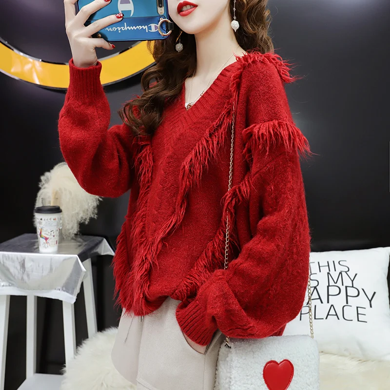 

2020 Vintage Women Sweater New Fashion Hooded Pullover Winter Knit Basic Tops Loose Female Knitwear Sweaters Outerwear Coats