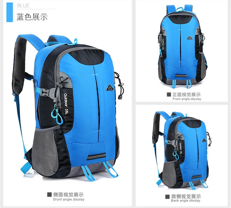 Blue Color 35L Мужская водонепроницаемая походная сумка, походный Рюкзак Для Путешествий, Походов, альпинизма, рюкзак для ноутбука, женские спортивные сумки, походная сумка - Color: Blue Color