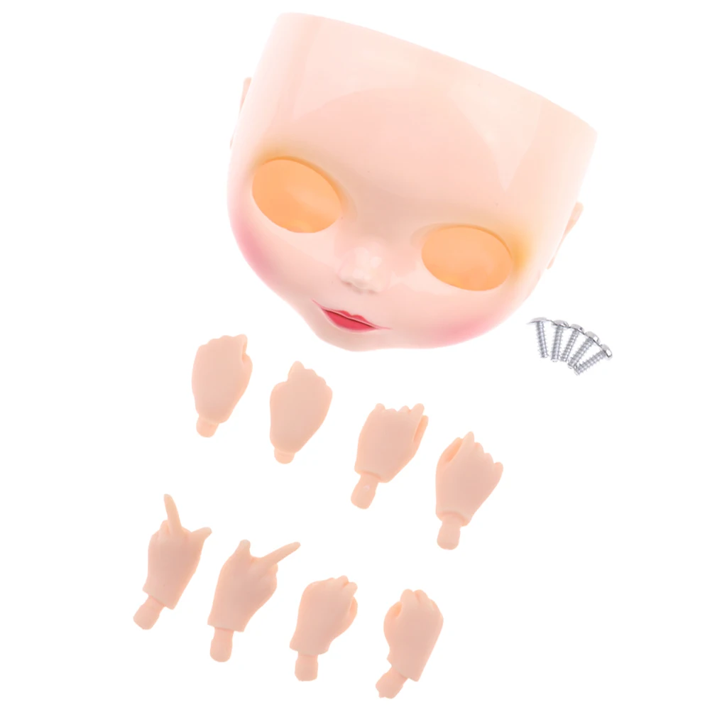

Faceplate Head w/ Makeup Hands For 12" RBL Blythe Doll DIY Part Accessory #1