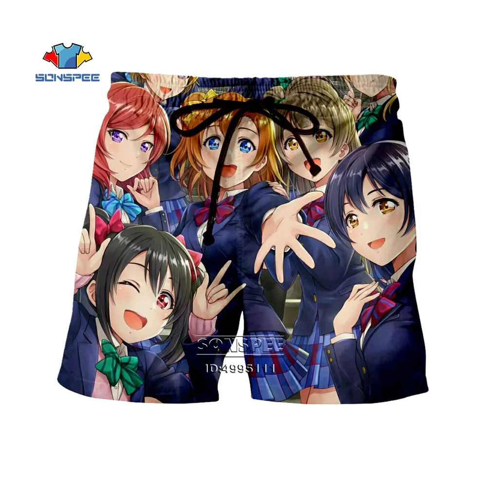 

SONSPEE Anime Love Live 3D Printing Shorts Casual Harajuku Clothing Cartoon Men's Women's Fashion Fashion Cute College Shorts 11