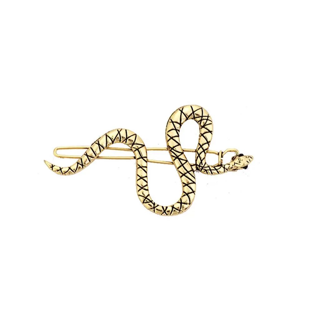 

(OPPOHERE)Punk Simple Hairpin Snake Animals Gold Metal Hairpins Hair Clips For Women Wedding Headpiece Hairgrip Hair Accessories