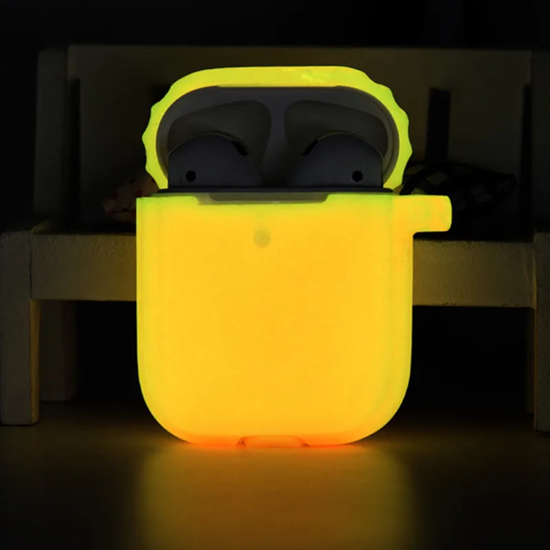 

For Apple Airpods Pro Protective Case Night Fluorescent Luminous Silicone Case For Airpods 1 2 shockproof Earphone Protector Box