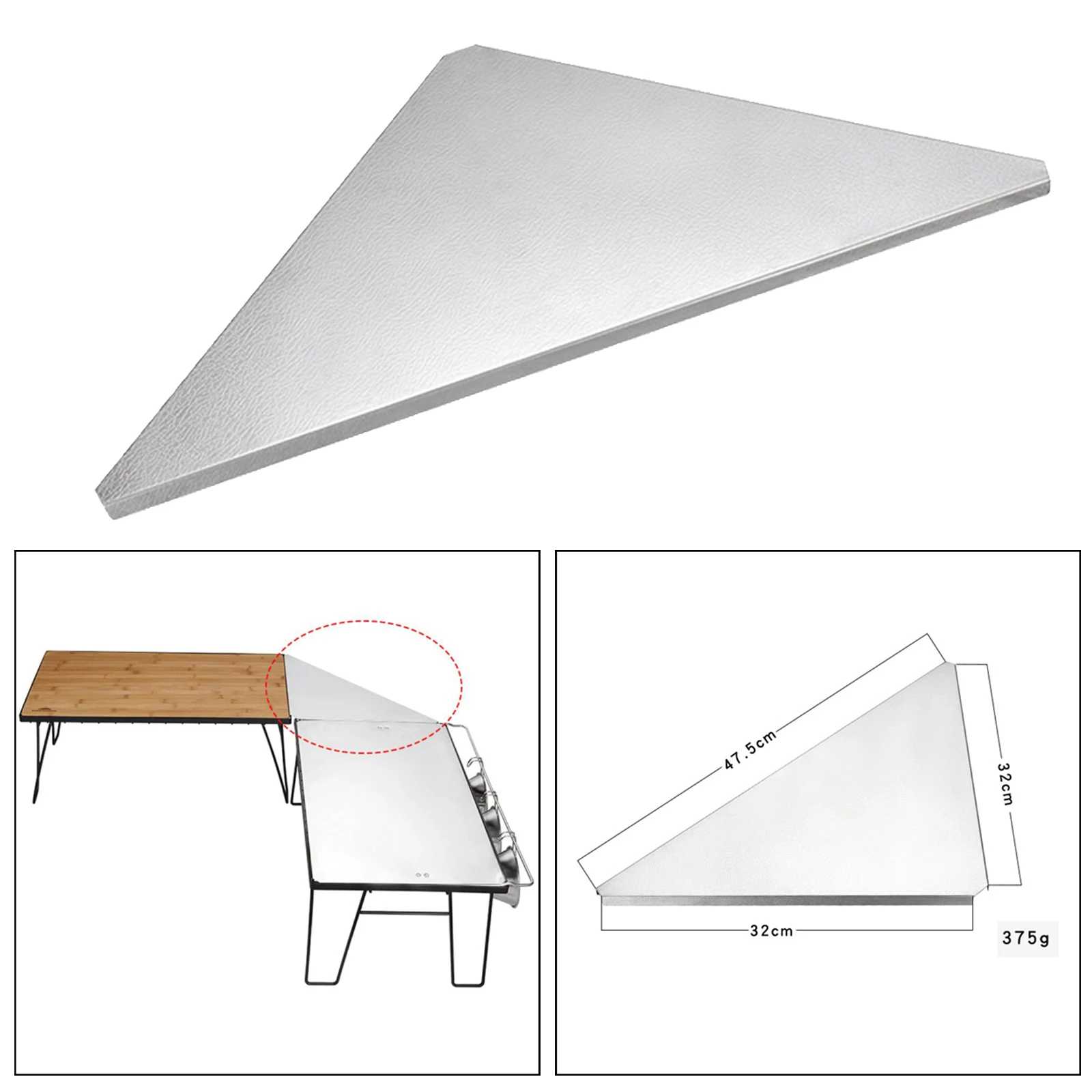 

Stainless Steel Pattern Triangle Roof Panel Multi-purpose Table Accessories Auxiliary Tray Support