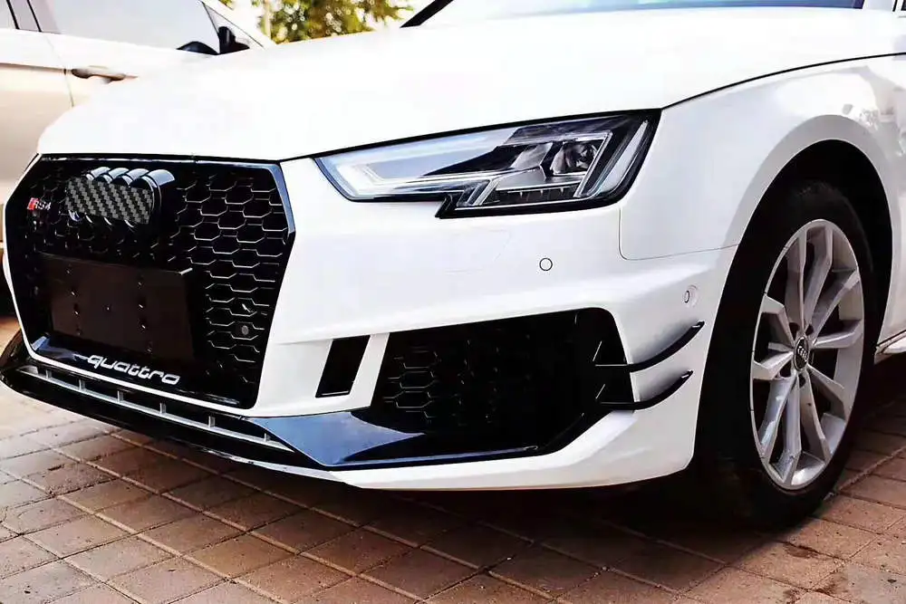 RS4 набор внешних комплектующих к автомобилю для Audi A4- переднего бампера и передней губы и переднего гриля/заднего бампера и заднего диффузора губ