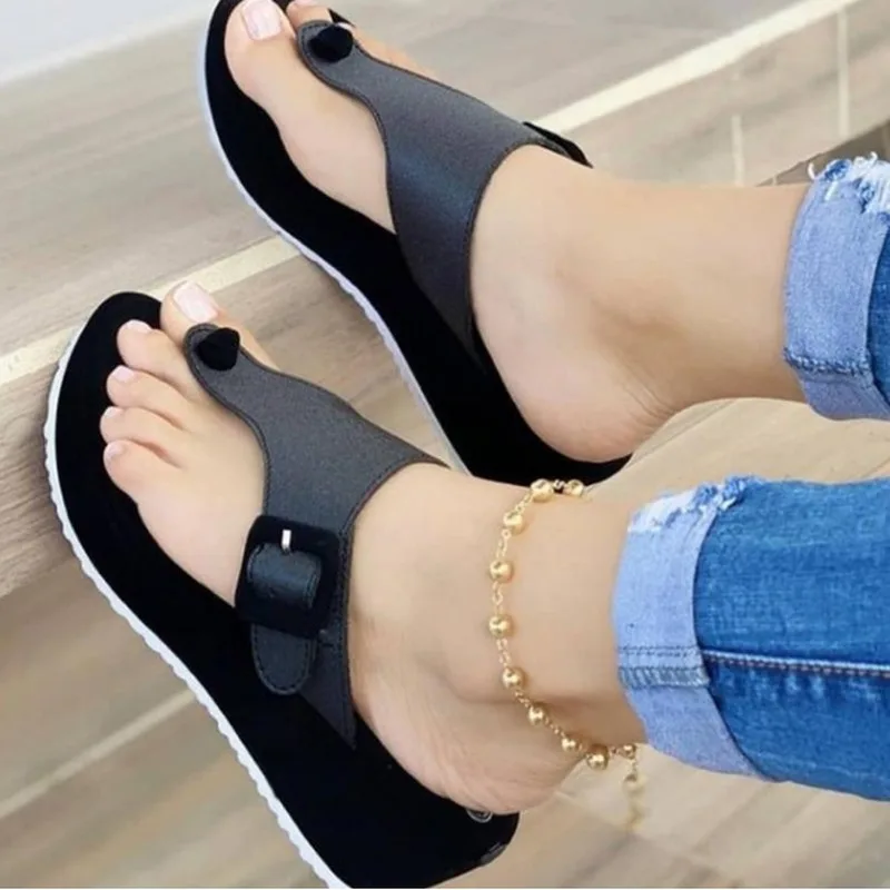 

New Women Wedges Sandals Casual Muffin Slip on Platform Flip Flops Ladies Sandals Party Peep Toe Sandals Sandalias Mujer Summer