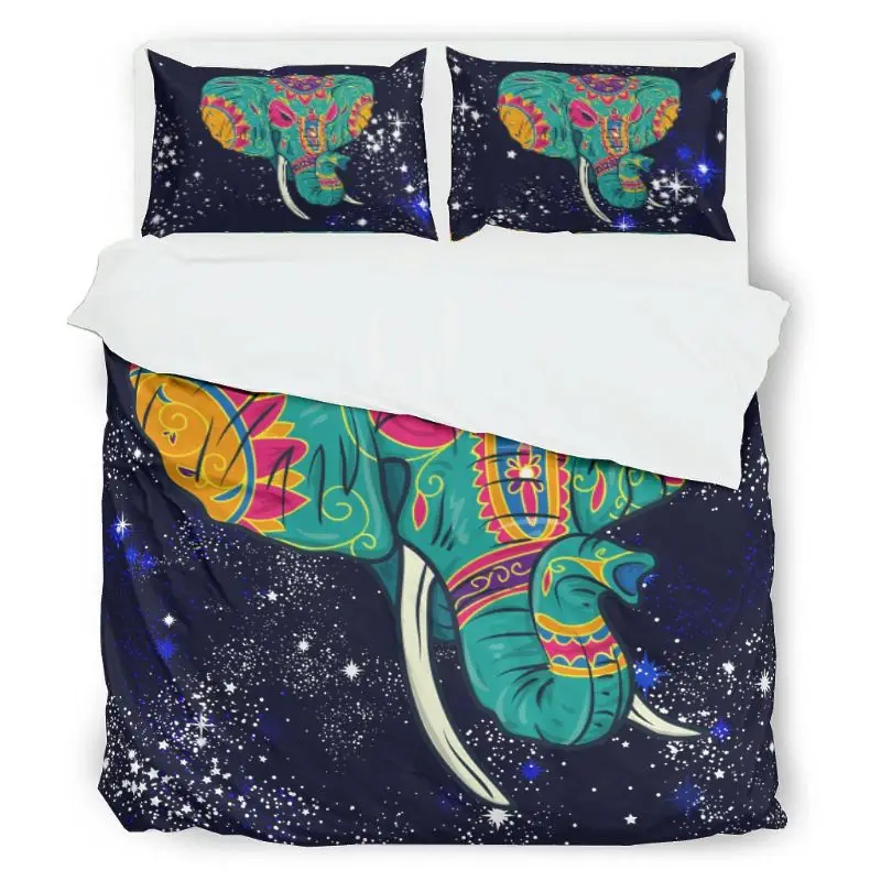 

Breathable Soft Comfortable, Elephant, King Size, 3-Piece Bedding Set Comforter Set Cover 2 Pillowcases Coverlet Set Bedspread 1