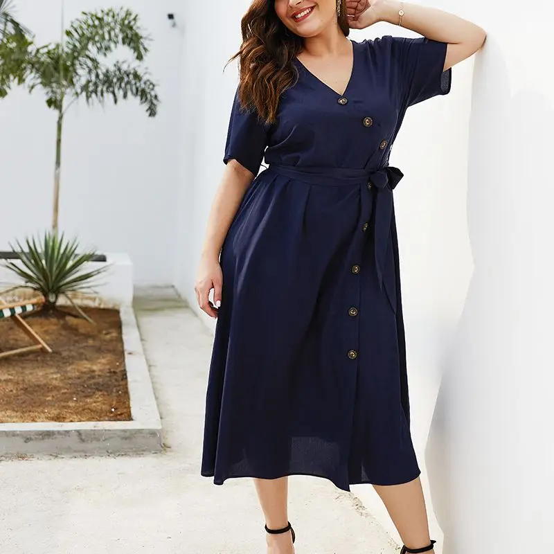 Женское платье большого размера 3xl 4xl длинное vestidos vestido с v образным вырезом