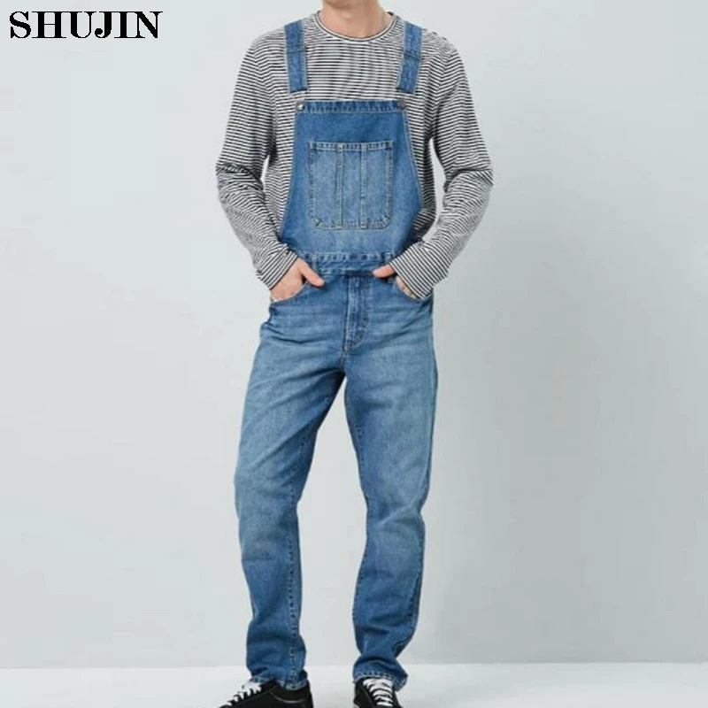 Shujin мужские брюки удобные простые повседневные облегающие длинные джинсовые