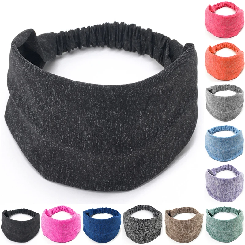 

Women Wide Headband For Sports Workout Running Casual Solid Color Elastic Wide Hair Band Head Wrap Hair Accessories