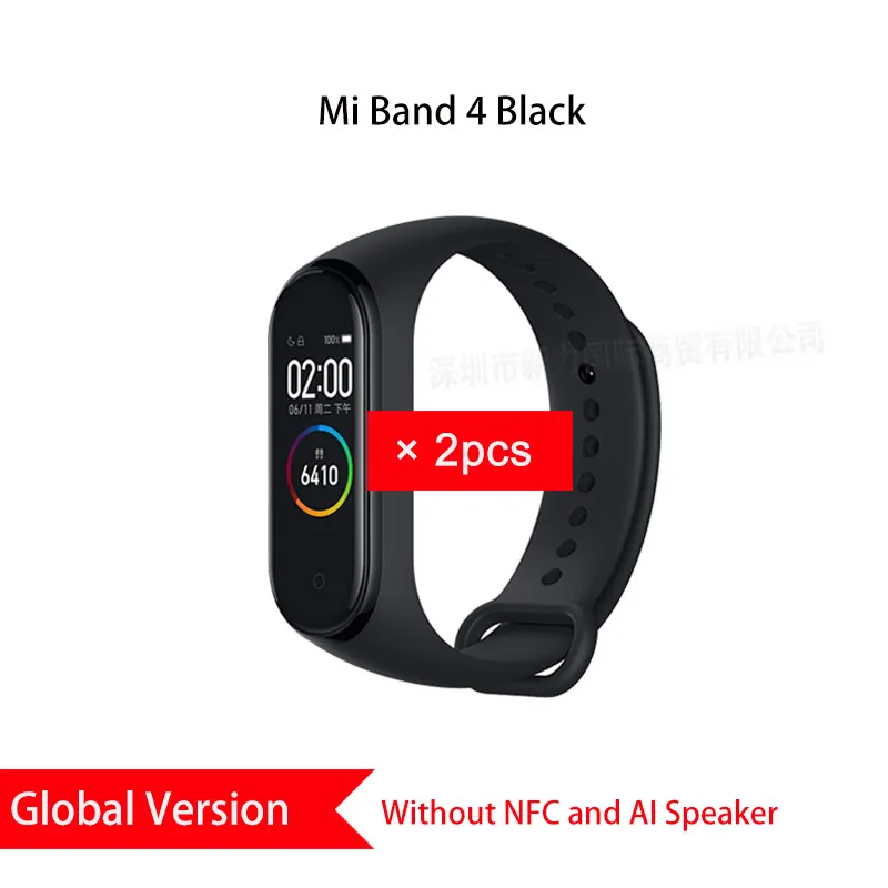 GL Version-2pcs Глобальная версия Xiaomi mi Band 4 mi band 4 Bluetooth Смарт-браслет пульсометр фитнес-браслет китайская версия - Цвет: GL Version-2pcs