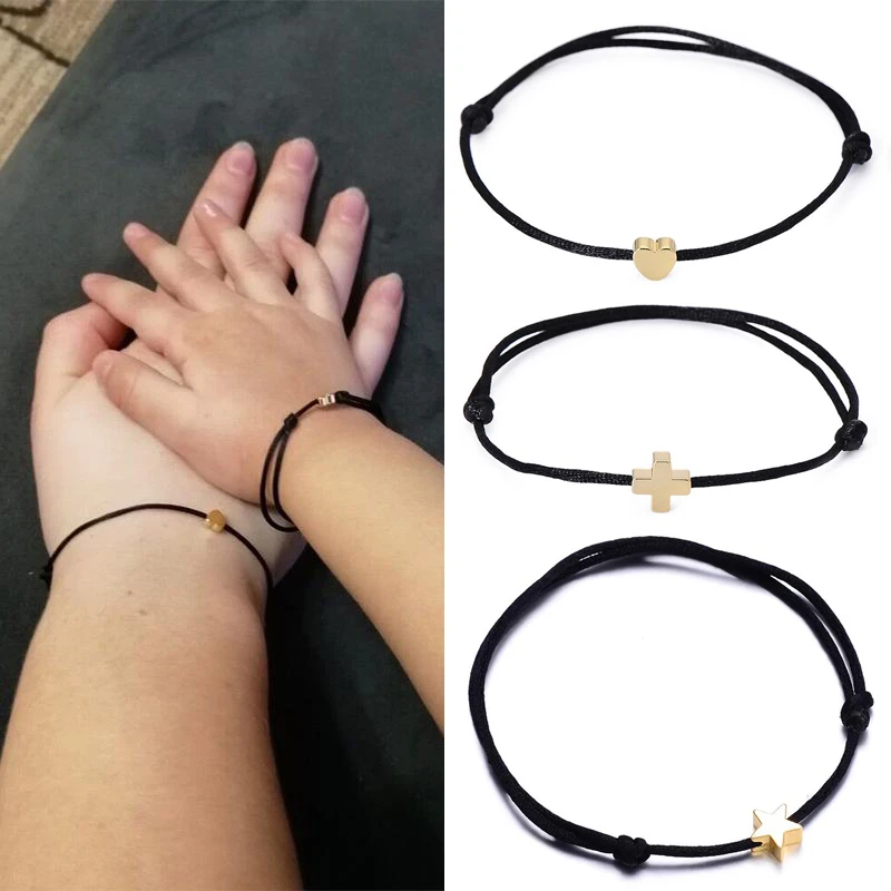 Регулируемый для женщин и девочек Плетеный браслет из нержавеющей стали Золотая