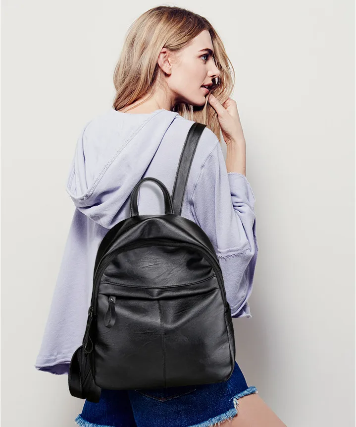 Модный женский рюкзак из искусственной кожи с защитой от кражи вместительный