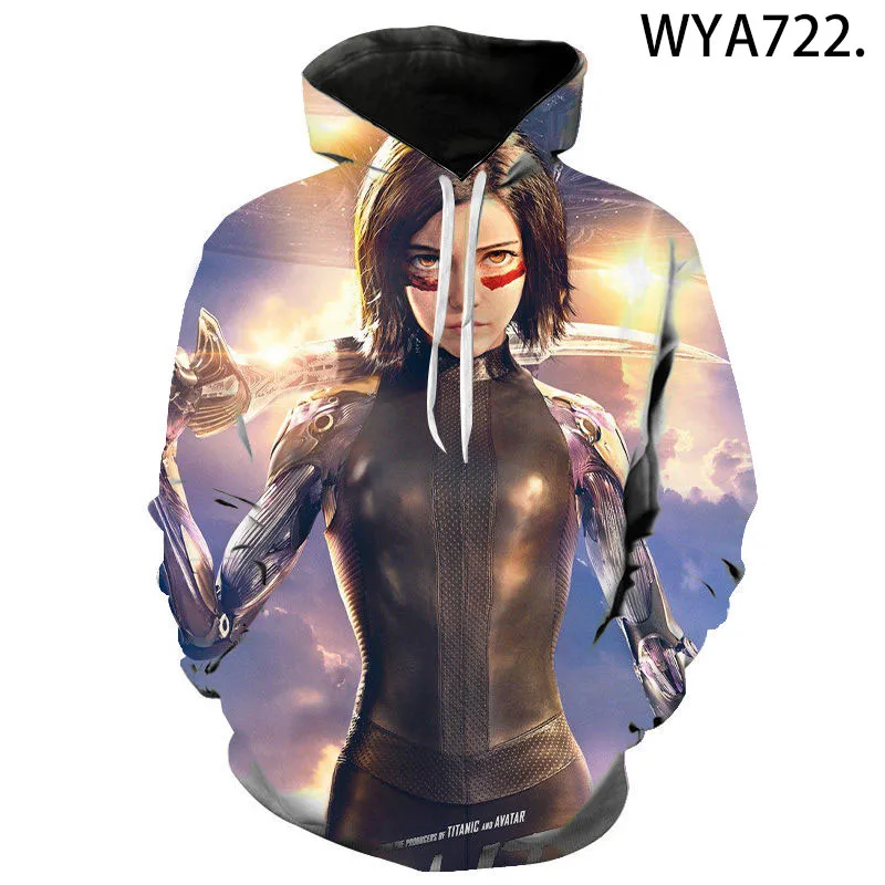 

Alita Battle Angel Hoodie Sweatshirt 3D Printed Men Women Children Fashion Boy Girl Kids Pullover Hooded Streetwear Casual Tops