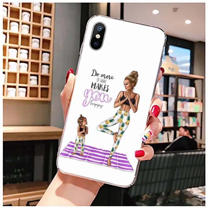 

Baby Mom Girls love Phone Case Transparent for iPhone 11 12 mini pro XS MAX 8 7 6 6S Plus X 5S SE 2020 XR