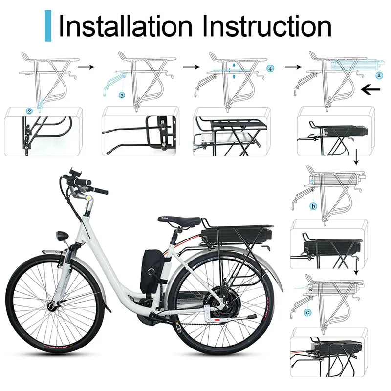 

Powerful Electric Bike Battery 48V 24.5Ah 1000W E bike 18650 Lithium ion Batteries for 1500W 1800w bafang 8Fun battery motor