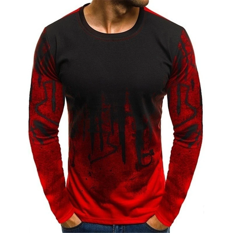 

Men Fashion Spring Autumn Long Sleeve T Shirt Men Fashion Printing Hip Hop Cyberpunk O-neck Tops Men's T-Shirts Men Clothing