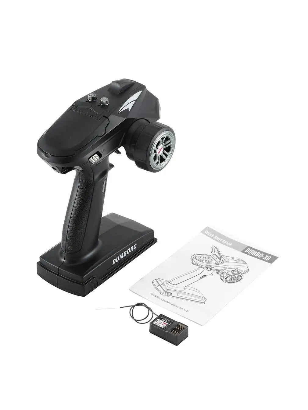 

DumboRC X6 2.4G 6CH Transmitter With LED Light Receiver For 1/10 1/8 Axial SCX10 D90 Remote Control Boat