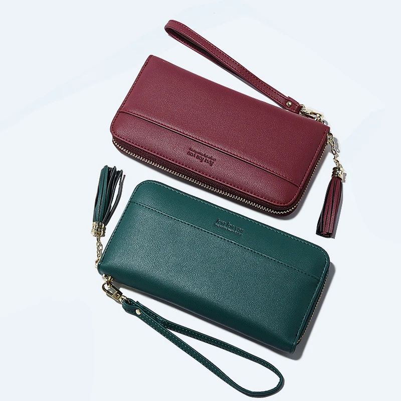aliwood Tassel Women Wallets Long Zipper Wallet Wristband Clutch Large Capacity Brands Fringed Wallet Female Purse Card holder
