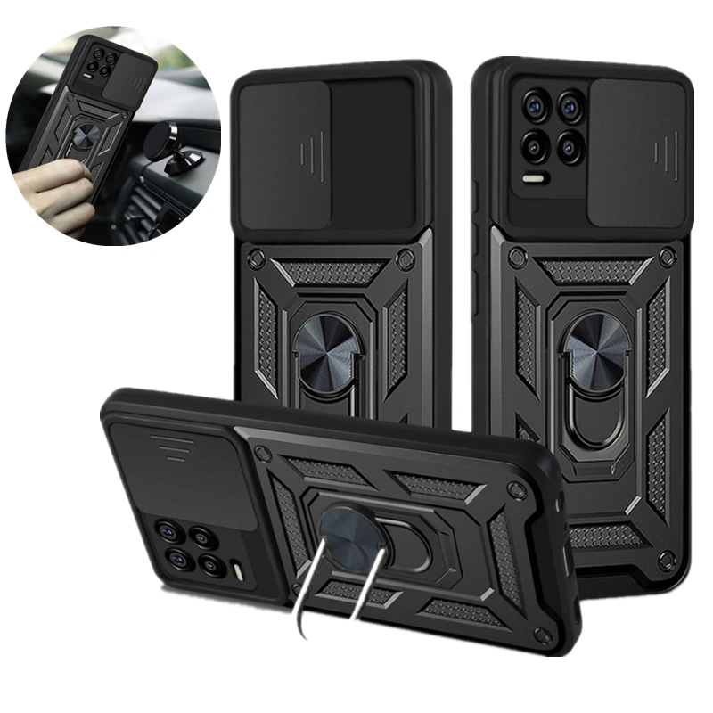 for oppo realme 8 pro case armor shockproof cover for realme 5 8i c11 c20 c21 camera lens protect magnetic car holder phone case free global shipping