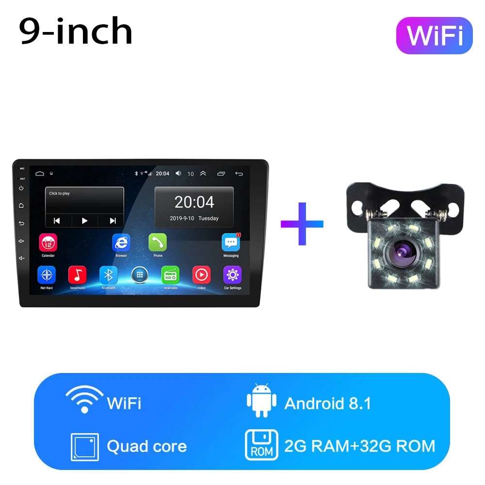 WIFI 2G-32G 2G+ 32G 2din Android 8,1 GO Автомобильный мультимедийный видео плеер 9 дюймов универсальный автомобильный Радио gps навигация wifi плеер, без DVD - Цвет: WIFI 2G-32G