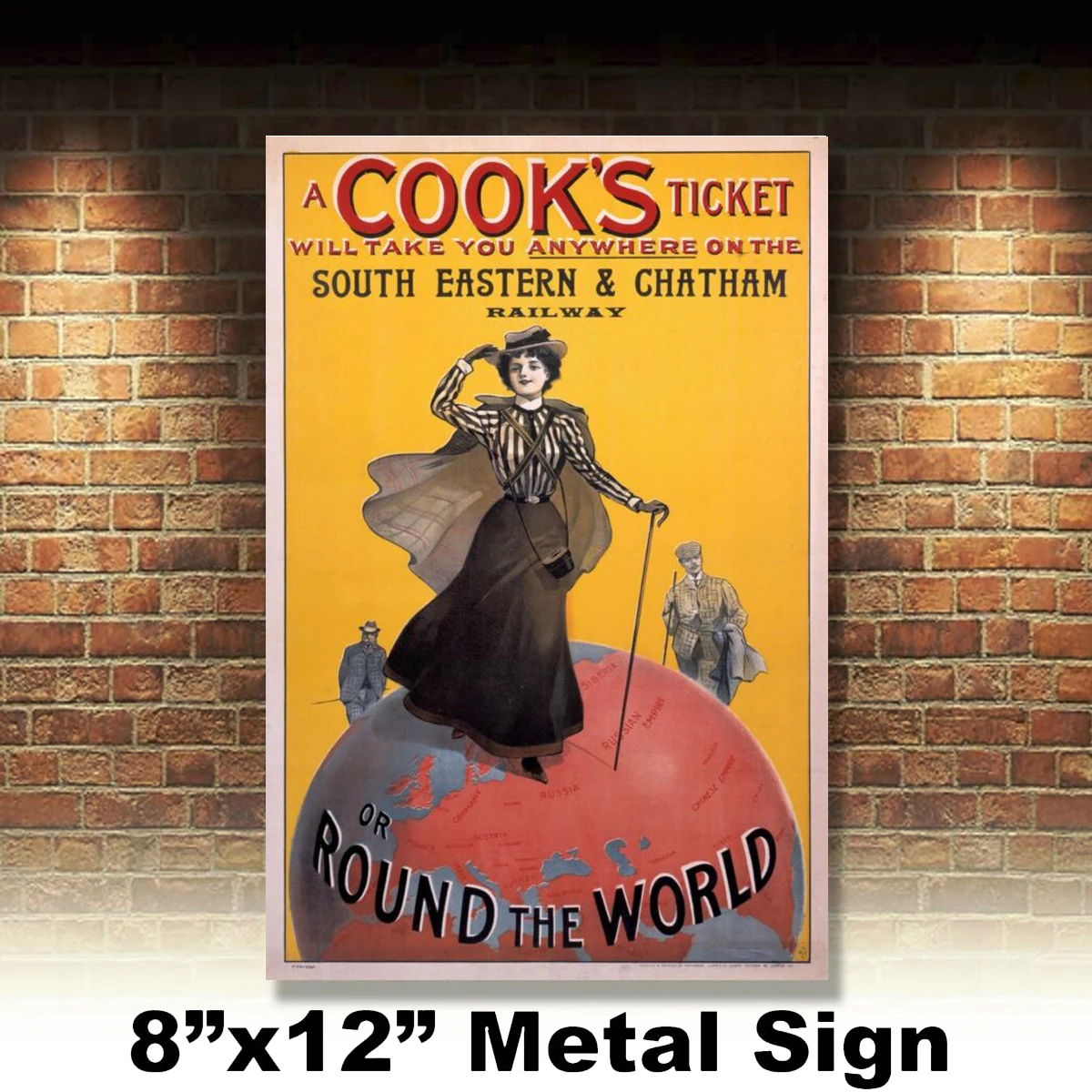 Южновосточная железная дорога круглый мир дорожный рекламный винтажный стиль