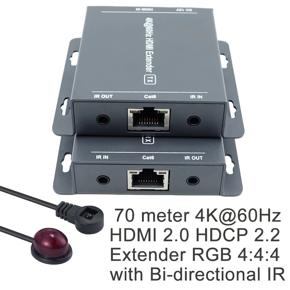 4K 60Hz HDMI 2,0 удлинитель 50 м Поддержка 18 Гбит/с& Петля выход HDMI удлинитель с ИК 4K HDMI к RJ45 удлинитель передатчик приемник