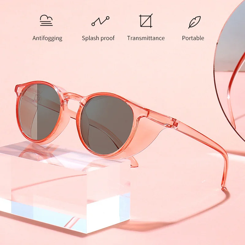 

Круглые поляризационные солнцезащитные очки-хамелеоны с боковыми стеклами, противоаллергенные противотуманные ветрозащитные очки с защи...