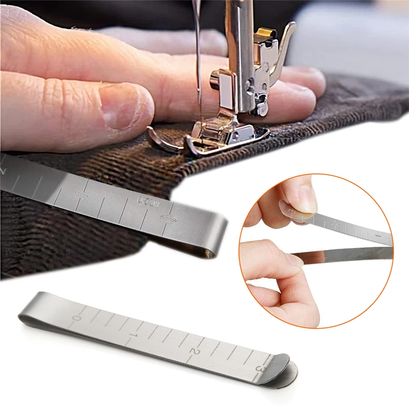 

3ft Stainless Steel Sewing Clips Hemming Clip Marking Accessories Measurement Quilting Ruler Supplies DIY Stitching Pinning Tool