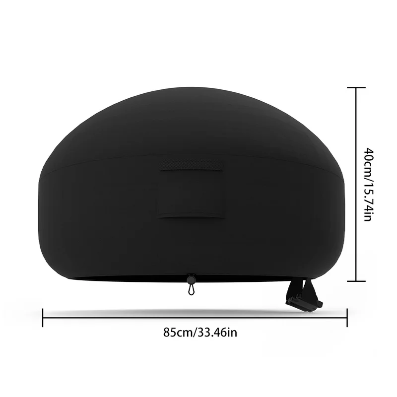 

Waterproof Patio Fire Pit Cover Black UV Protector Grill BBQ Shelter Outdoor Garden Yard Round Canopy Furniture Covers 2 Sizes